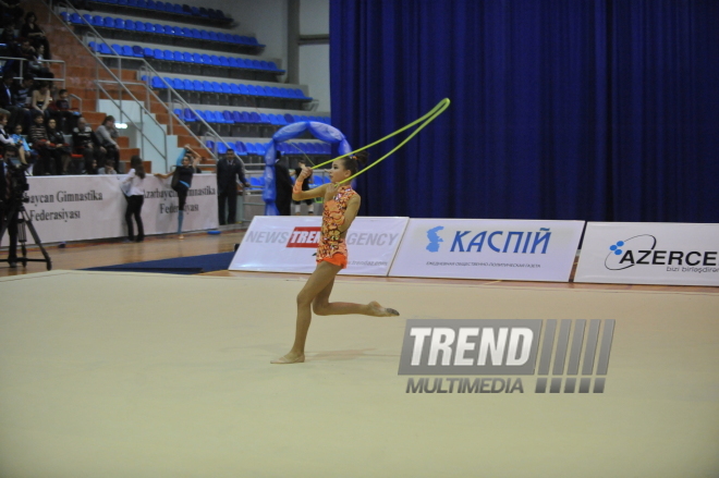 В Баку открылся 16-й азербайджанский чемпионат по художественной гимнастике, Баку, Азербайджан, 3 апреля, 2009 г.