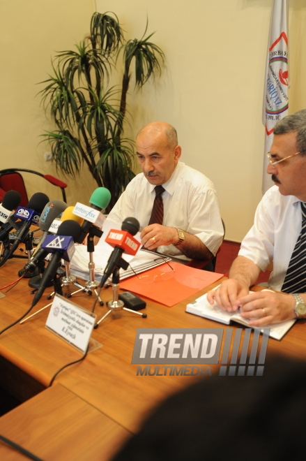 Press conference of head of Azerigaz department on economy and forecasting Tofig Allahverdiyev, Baku, Azerbaijan, July 1, 2009