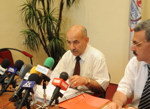 Press conference of head of Azerigaz department on economy and forecasting Tofig Allahverdiyev, Baku, Azerbaijan, July 1, 2009