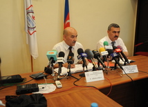 Press conference of head of Azerigaz department on economy and forecasting Tofig Allahverdiyev, Baku, Azerbaijan, July 1, 2009