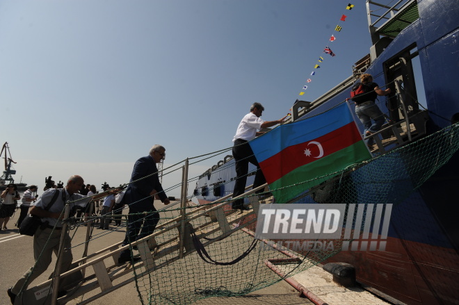 Сдача в эксплуатацию нового судна альянса SOCAR/BUE Caspian в бакинском порту, Баку, Азербайджан, 3 июля 2009 г.