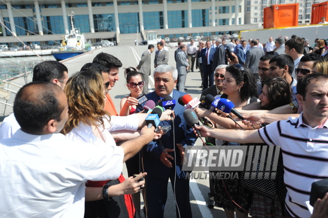 Сдача в эксплуатацию нового судна альянса SOCAR/BUE Caspian в бакинском порту, Баку, Азербайджан, 3 июля 2009 г.