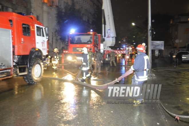 Strong fire took place in the Narimanov district in Baku, Baku, Azerbaijan, Dec.9, 2009. 