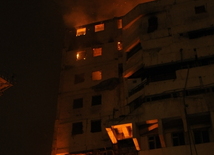 Strong fire took place in the Narimanov district in Baku, Baku, Azerbaijan, Dec.9, 2009. 