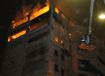 Strong fire took place in the Narimanov district in Baku, Baku, Azerbaijan, Dec.9, 2009. 