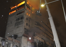 Strong fire took place in the Narimanov district in Baku, Baku, Azerbaijan, Dec.9, 2009. 