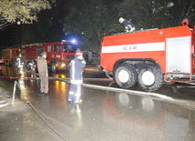 Strong fire took place in the Narimanov district in Baku, Baku, Azerbaijan, Dec.9, 2009. 