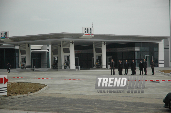 Construction of SOCAR's filling station, Baku, Azerbaijan, March 1, 2010  