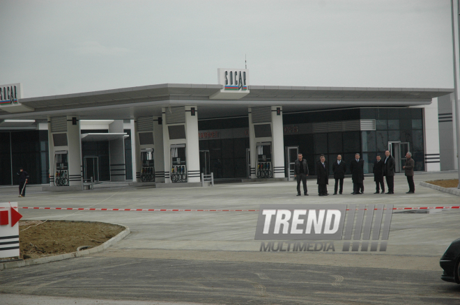 Construction of SOCAR's filling station, Baku, Azerbaijan, March 1, 2010  