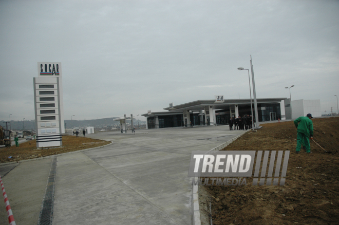 Construction of SOCAR's filling station, Baku, Azerbaijan, March 1, 2010  