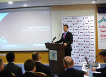 Azerbaijani Football Club "Gabala" introduces new executive director and new head coach, "Gabala" president Tale Heydarov, Baku, Azerbaijan, May 12, 2010