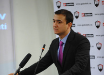 Azerbaijani Football Club "Gabala" introduces new executive director and new head coach, "Gabala" president Tale Heydarov, Baku, Azerbaijan, May 12, 2010