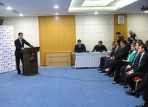 Azerbaijani Football Club "Gabala" introduces new executive director and new head coach, "Gabala" president Tale Heydarov, Baku, Azerbaijan, May 12, 2010