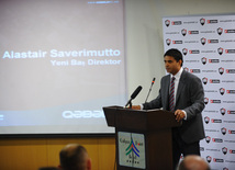 Azerbaijani Football Club "Gabala" introduces new executive director and new head coach, "Gabala" executive director Alistair Saverimotto, Baku, Azerbaijan, May 12, 2010