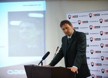 Azerbaijani Football Club "Gabala" introduces new executive director and new head coach, "Gabala" head coach Tony Adams, Baku, Azerbaijan, May 12, 2010