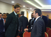 Azerbaijani Football Club "Gabala" introduces new executive director and new head coach, "Gabala" head coach Tony Adams, Baku, Azerbaijan, May 12, 2010