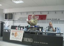 News conference of the Independent Consumers Union NGO, Eyyub Huseynov, chairman of the Independent Consumers Union NGO, Baku, Azerbaijan, june 09 2010