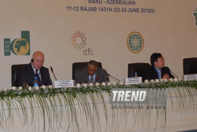 Baku hosts 268th session Islamic Development Bank's (IDB) Board of Executive Directors, Chairman of the Central Bank of Azerbaijan Elman Rustamov, Islamic Development Bank President Ahmad Muhammad Ali, Baku, Azerbaijan, June 21, 2010
