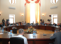 Azerbaijani Industry and Energy Minister Natig Aliyev's meeting with Egyptian Petroleum Minister Amin Sameh Fahmy, Baku, Azerbaijan, Jule 07, 2010 