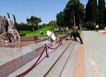 Azerbaijani FM's leadership visit Alley of Honors, Foreign Minister Elmar Mammadyarov, Baku, Azerbaijan, Jule 09, 2010 