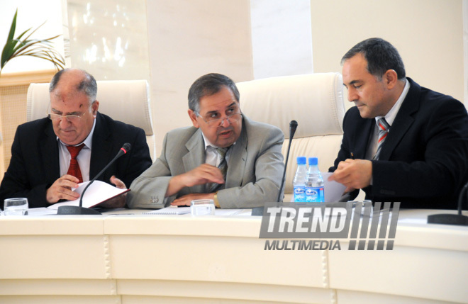 Scientific Research Institute on Economic Reforms under the Ministry of Economic Development and Azerbaijani National Academy of Sciences' Economic Institute sign agreement on cooperation in scientific-research sphere, Baku, Azerbaijan, 16 july 2010