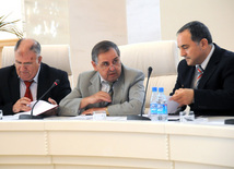 Scientific Research Institute on Economic Reforms under the Ministry of Economic Development and Azerbaijani National Academy of Sciences' Economic Institute sign agreement on cooperation in scientific-research sphere, Baku, Azerbaijan, 16 july 2010