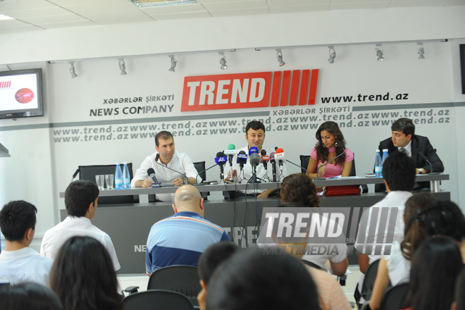 Press conference devoted to first annual symposium of specialists on international relations, Baku, Azerbaijan, july 20 2010