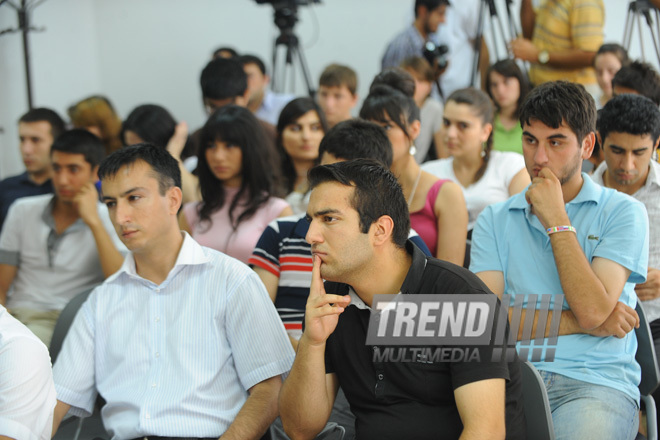 Press conference devoted to first annual symposium of specialists on international relations, Baku, Azerbaijan, july 20 2010