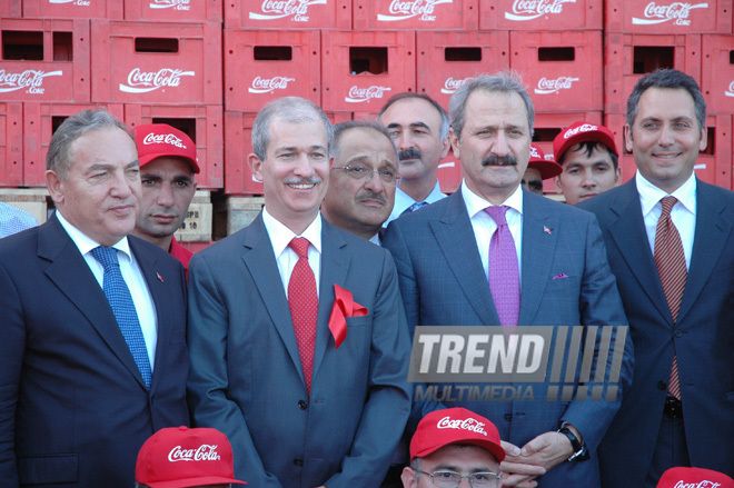 Turkish State Minister for Foreign Trade Zafar Chaglayan attends opening of a new production line at “Coca-Cola İçecek” Enterprise, Baku, Azerbaijan, Jule 29, 2010 