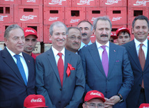 Turkish State Minister for Foreign Trade Zafar Chaglayan attends opening of a new production line at “Coca-Cola İçecek” Enterprise, Baku, Azerbaijan, Jule 29, 2010 