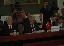 Coordination council holds meeting to open Baku-Tbilisi-Kars railway, Turkish Transportation Minister Binali Yildirim, Baku, Azerbaijan, Aug.3, 2010