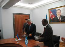 Azerbaijan, WB sign new loan agreement, Transport Minister Ziya Mammadov, WB Country Manager Joseph Owen, Baku, Azerbaijan, Avg.11, 2010