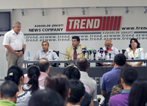 Press-confrence of Azerbaijani scientist Rashid Aliyev earlier arrested in Iran, Baku, Azerbaijan, Aug.25, 2010