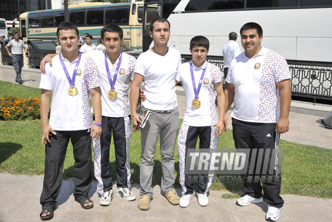 Baku welcomes winners and participants of Youth Olympics Games held in Singapore, Baku, Azerbaijan, Aug.28, 2010 