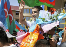 Baku welcomes winners and participants of Youth Olympics Games held in Singapore, Baku, Azerbaijan, Aug.28, 2010