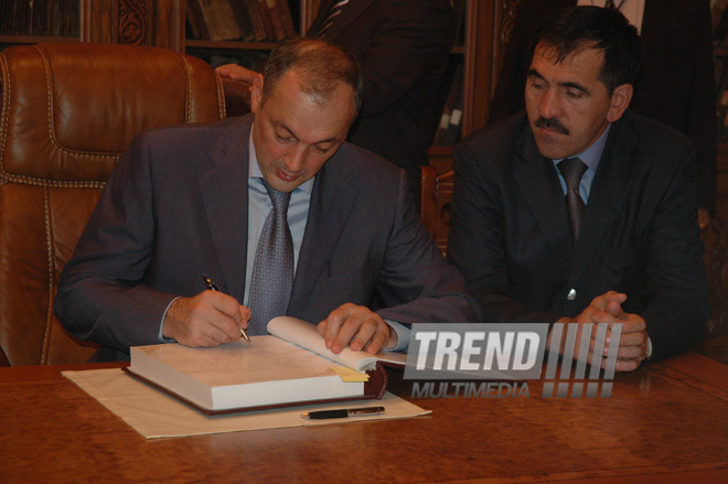 Presidents  of Ingushetia and Dagestan visit Caucasus Muslims Office, Baku, Azerbaijan, Sep.02, 2010 