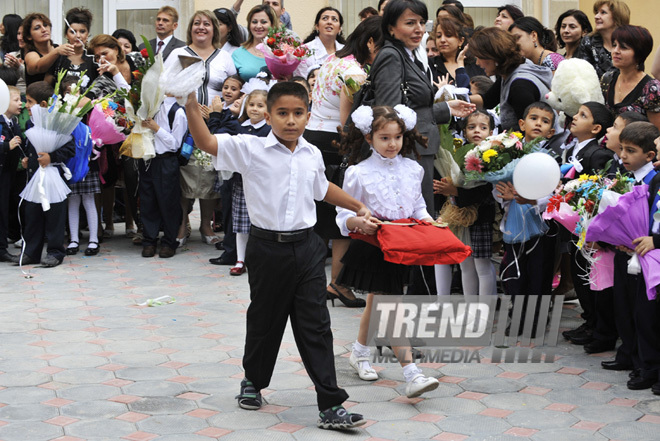 First call sounded in Baku schools today, Baku, Azerbaijan, Sep.15, 2010 