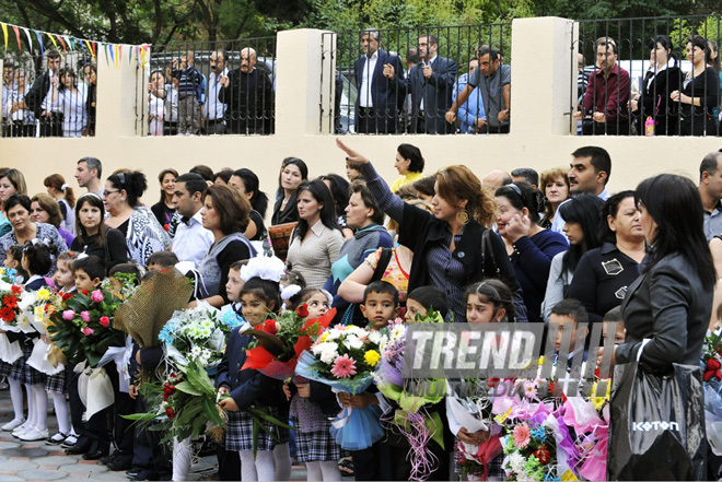 First call sounded in Baku schools today, Baku, Azerbaijan, Sep.15, 2010 