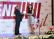 TREND International News Agency marks 15th anniversary, Head of Socio-Political Department of the President’s Office Ali Hasanov, Trend News Deputy Director Saba Agayeva, Baku, Azerbaijan, Oct.04, 2010