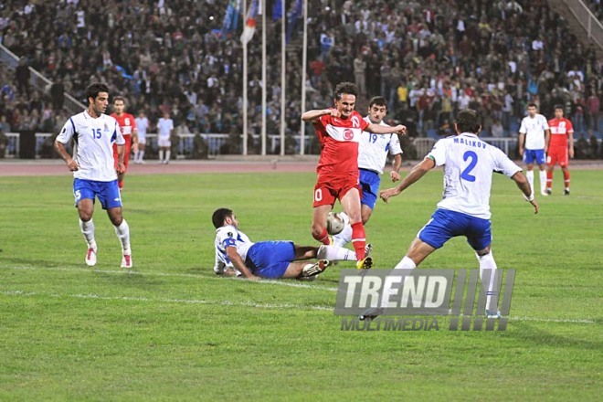 Azerbaijani national football team in domestic qualifying match with Turkey within 2012 European Championship, Baku,  Azerbaijan, Okt.12, 2010