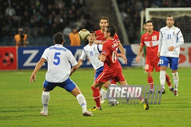 Azerbaijani national football team in domestic qualifying match with Turkey within 2012 European Championship, Baku,  Azerbaijan, Okt.12, 2010