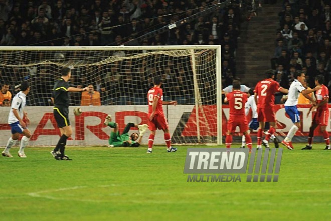 Azerbaijani national football team in domestic qualifying match with Turkey within 2012 European Championship, Baku,  Azerbaijan, Okt.12, 2010