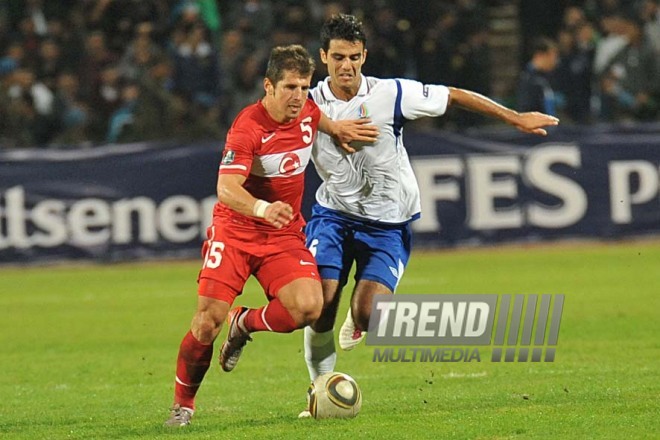 Azerbaijani national football team in domestic qualifying match with Turkey within 2012 European Championship, Baku,  Azerbaijan, Okt.12, 2010