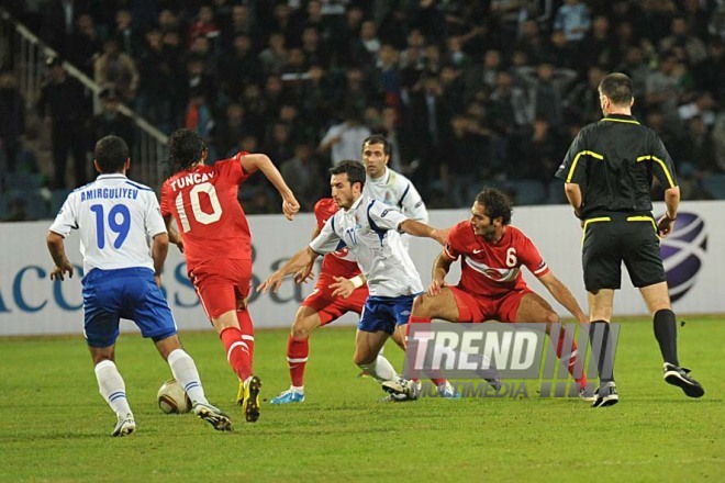 Azerbaijani national football team in domestic qualifying match with Turkey within 2012 European Championship, Baku,  Azerbaijan, Okt.12, 2010