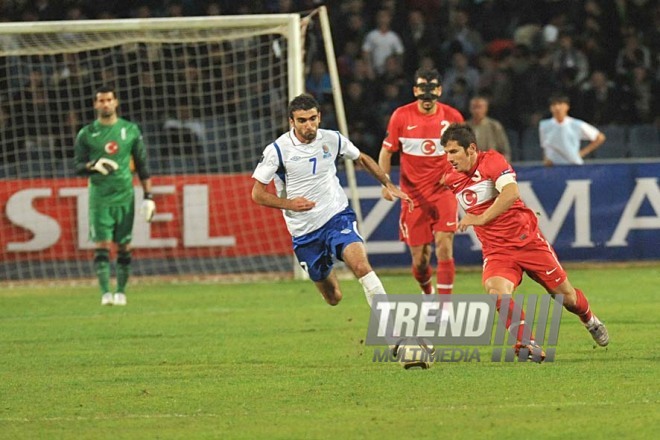 Azerbaijani national football team in domestic qualifying match with Turkey within 2012 European Championship, Baku,  Azerbaijan, Okt.12, 2010