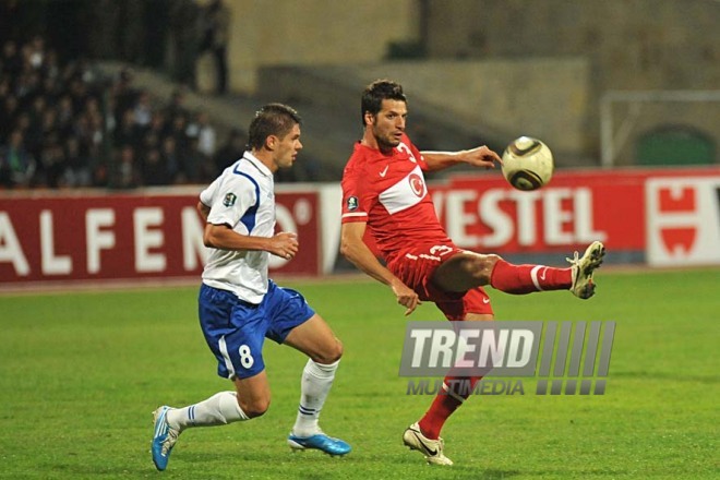 Azerbaijani national football team in domestic qualifying match with Turkey within 2012 European Championship, Baku,  Azerbaijan, Okt.12, 2010