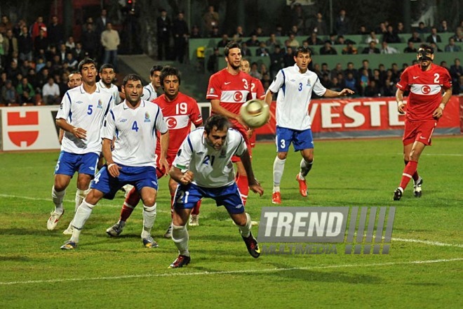 Azerbaijani national football team in domestic qualifying match with Turkey within 2012 European Championship, Baku,  Azerbaijan, Okt.12, 2010