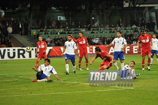 Azerbaijani national football team in domestic qualifying match with Turkey within 2012 European Championship, Baku,  Azerbaijan, Okt.12, 2010