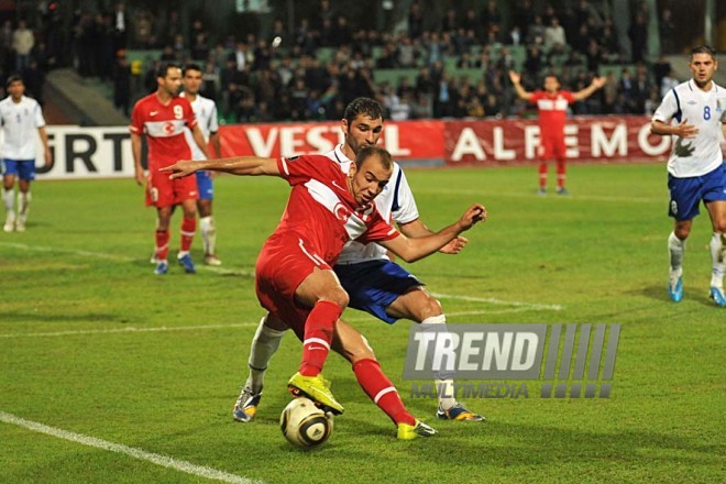 Azerbaijani national football team in domestic qualifying match with Turkey within 2012 European Championship, Baku,  Azerbaijan, Okt.12, 2010