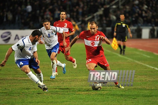 Azerbaijani national football team in domestic qualifying match with Turkey within 2012 European Championship, Baku,  Azerbaijan, Okt.12, 2010